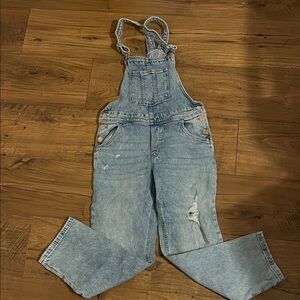 H&M Light Blue Denim Overalls for girls 10-11 Youth
